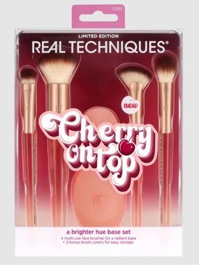 Real Techniques limited edition, Cherry On Top Rose Gold Makeup Brush Set - Pink